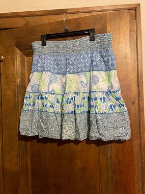 Star City Cotton Paisley Skirt - REAL ALL - S but more like 3X (elastic flaw)